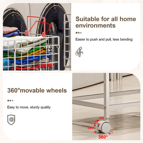 Eyteenokk high-hamper cart with pull handle reduces bending.