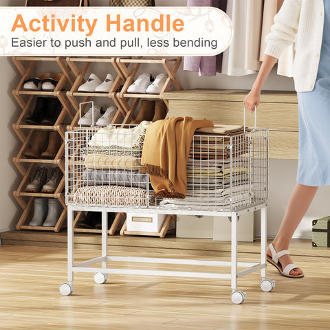 Eyteenokk iron-frame laundry cart with ventilated basket for breathable, odor-control storage.