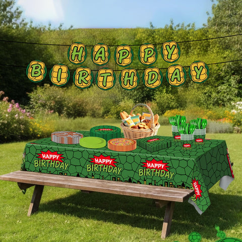 Eywusco turtle party tablecloths, surface protection with bright theme.