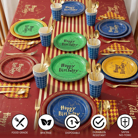 Eywusco Wizard cups in blue checkered design for drinks and celebrations