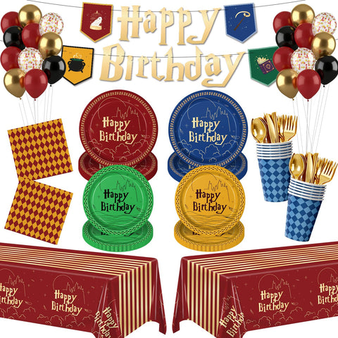 Eywusco Wizard plates with colorful Happy Birthday design for a festive kid party