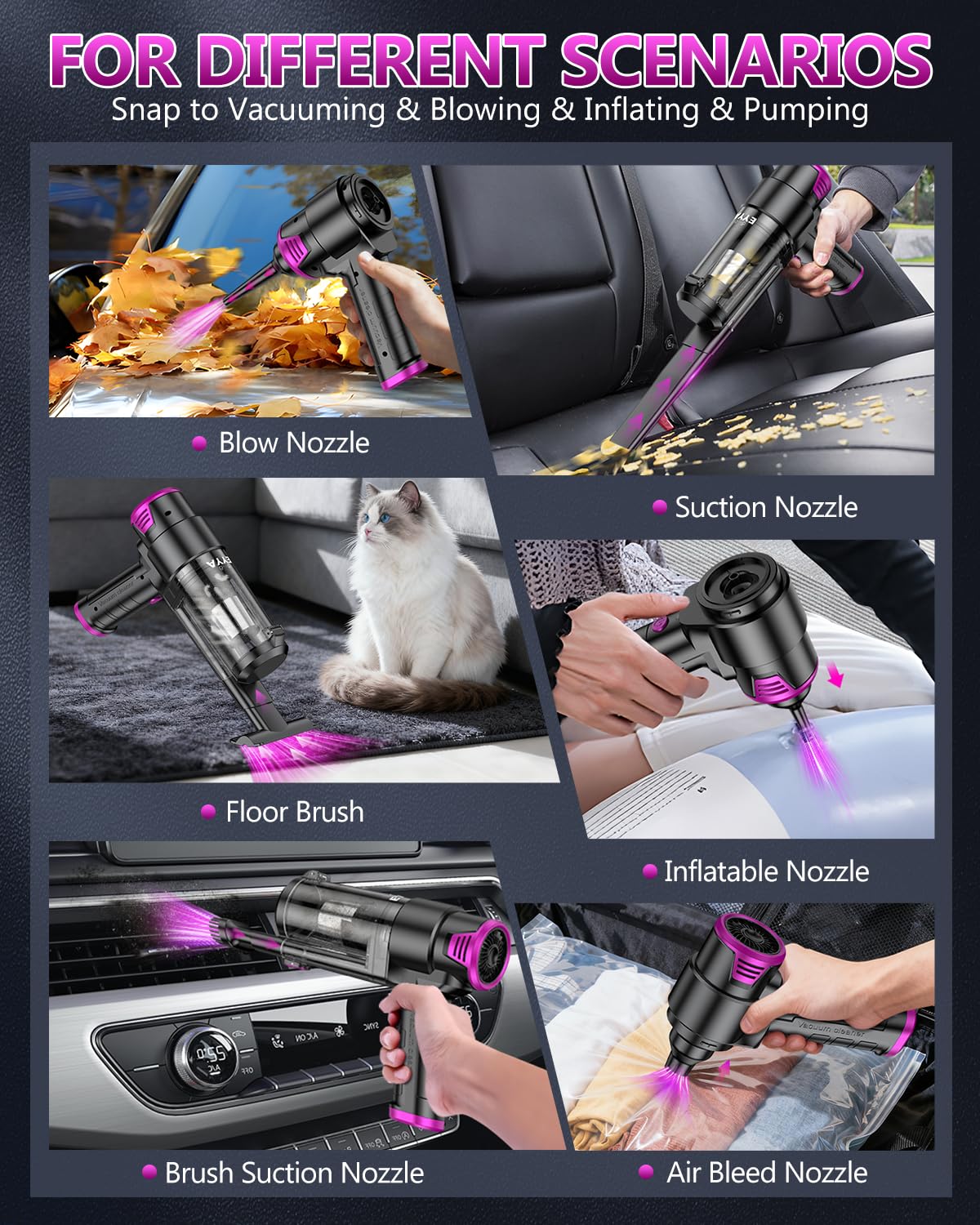 eyya dual HEPA filters system traps dust and hair effectively