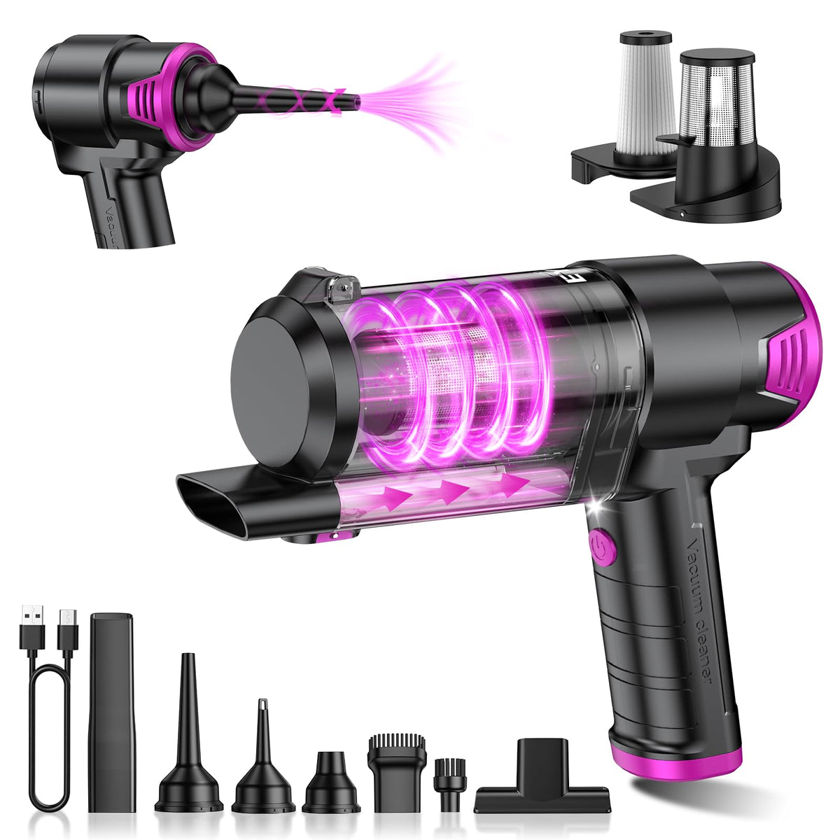 eyya handheld cordless vacuum shows strong 16kPa suction for quick, powerful cleaning