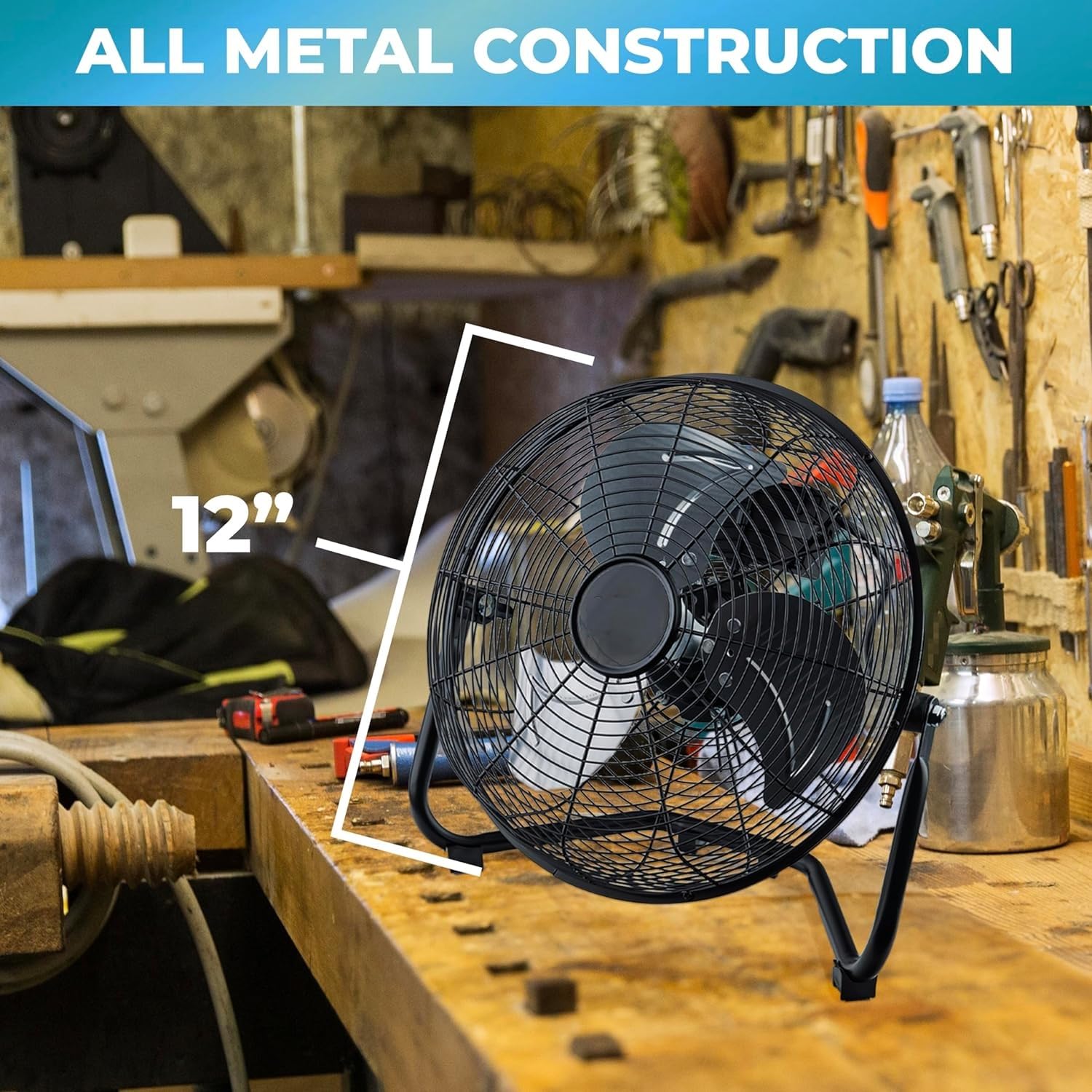 EZ-CHILL cradle floor fan carry handle enables easy transport between rooms
