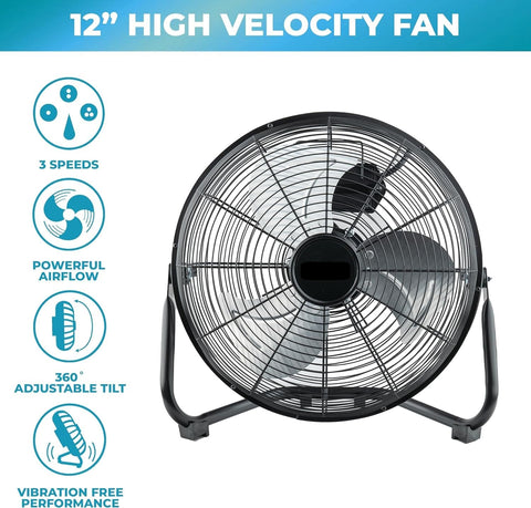 EZ-CHILL cradle floor fan floor position highlights stable, compact cooling in small spaces