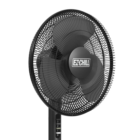EZ-Chill pedestal fan head tilt allows precise airflow direction
