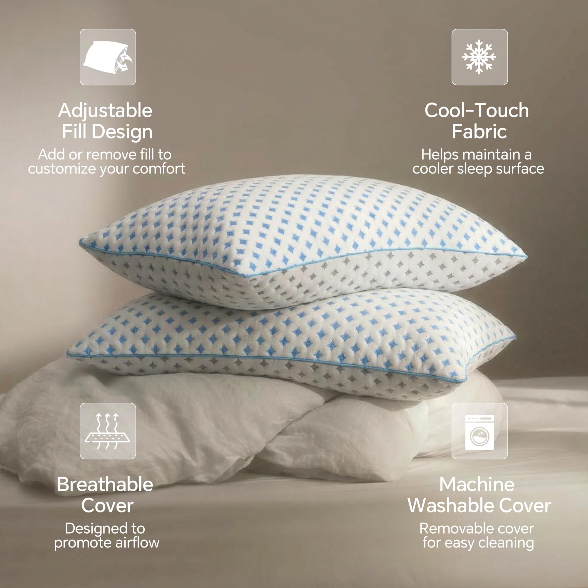 ezepilw memory-foam shredded inside adapts to sleeping position