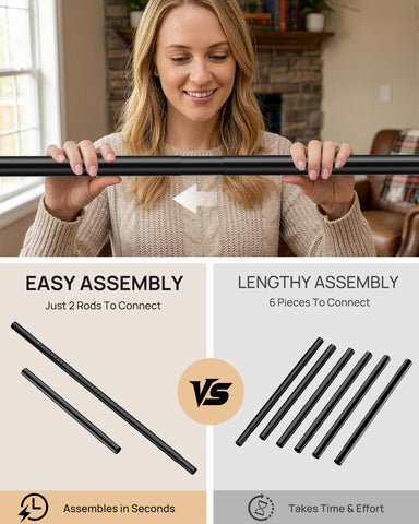 EZFurni No-Twist rod ideal for shower and window coverage