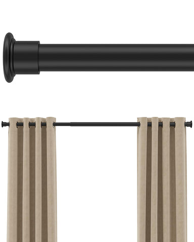 EZFurni tension rod with locking system provides secure hold on wide windows.