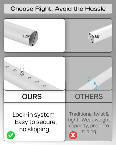 EZFurni tension rod supports multi-scene use across windows and dividers