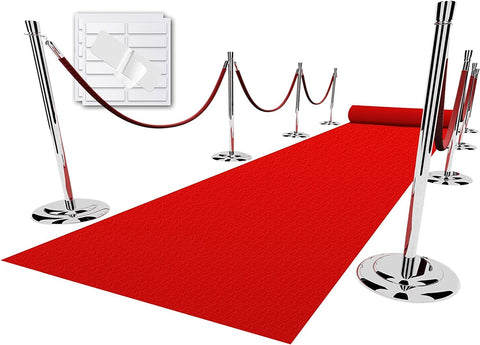 EZLucky red carpet runner 4x15ft view showing generous width for two-person walks