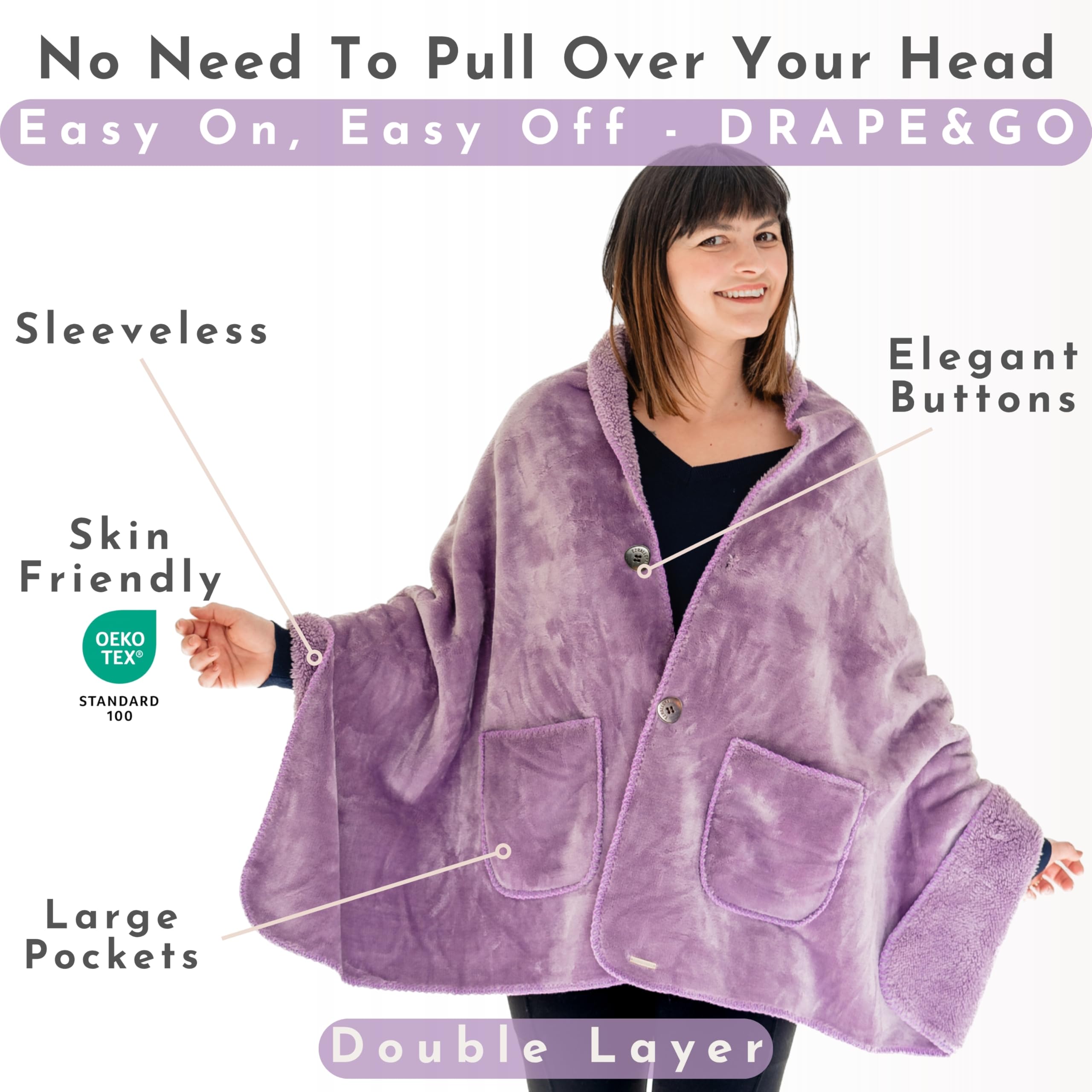 EzrAllora sleeveless design allows free arms during reading or typing.