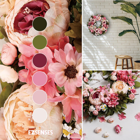 EZsenses Peony Wreath suitable for indoor and covered outdoor spaces.