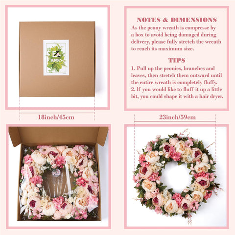 EZsenses Peony Wreath wedding decor creates elegant ambiance for events.
