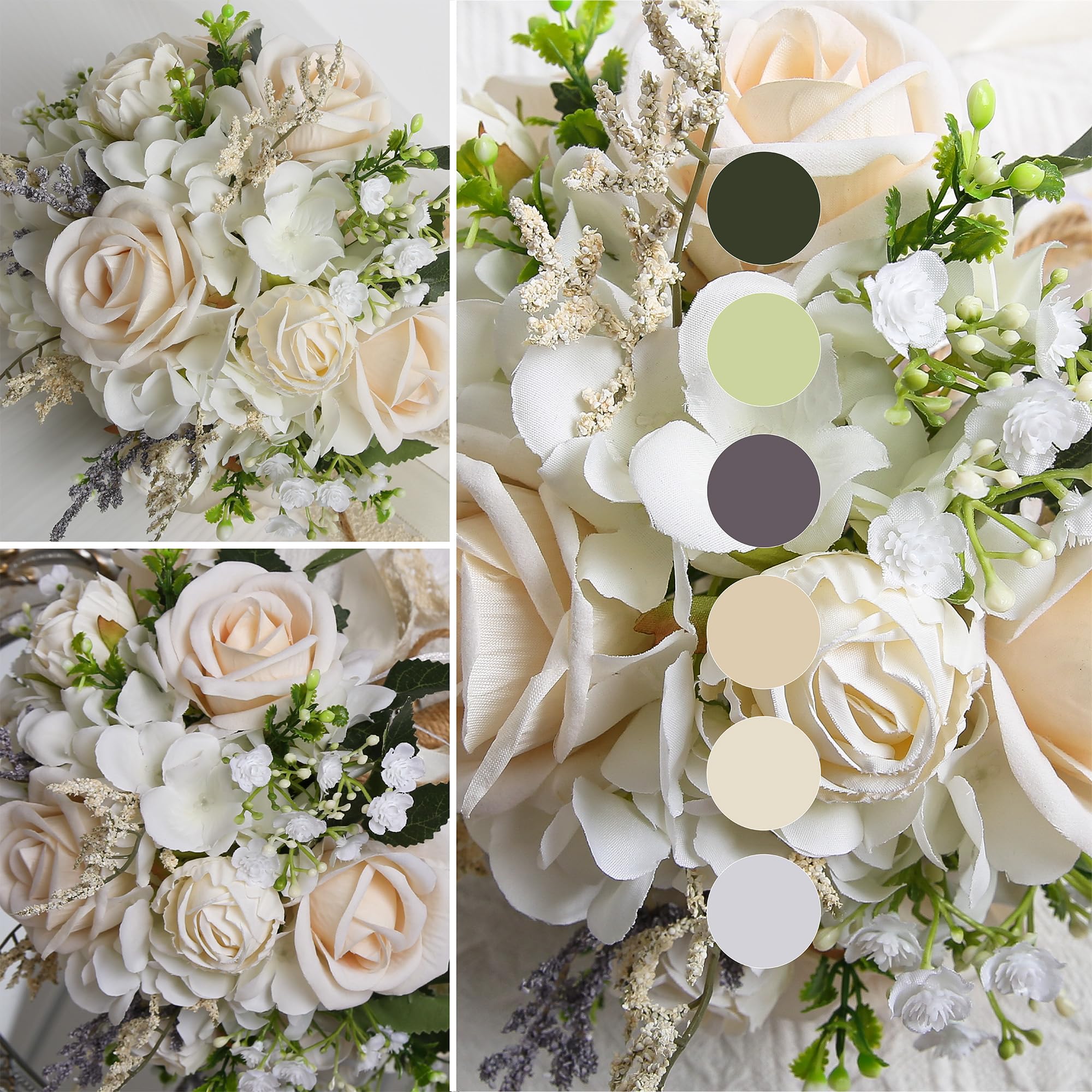 EZsenses prom bouquet in white champagne roses for graceful formal events