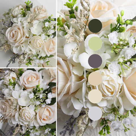 EZsenses prom bouquet in white champagne roses for graceful formal events