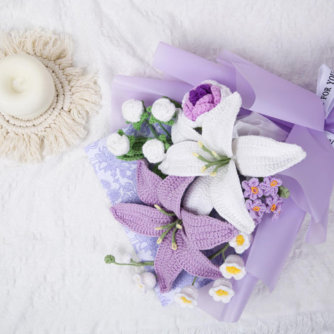 EZsenses textured crochet flowers bouquet emphasizes durable, maintenance-free style