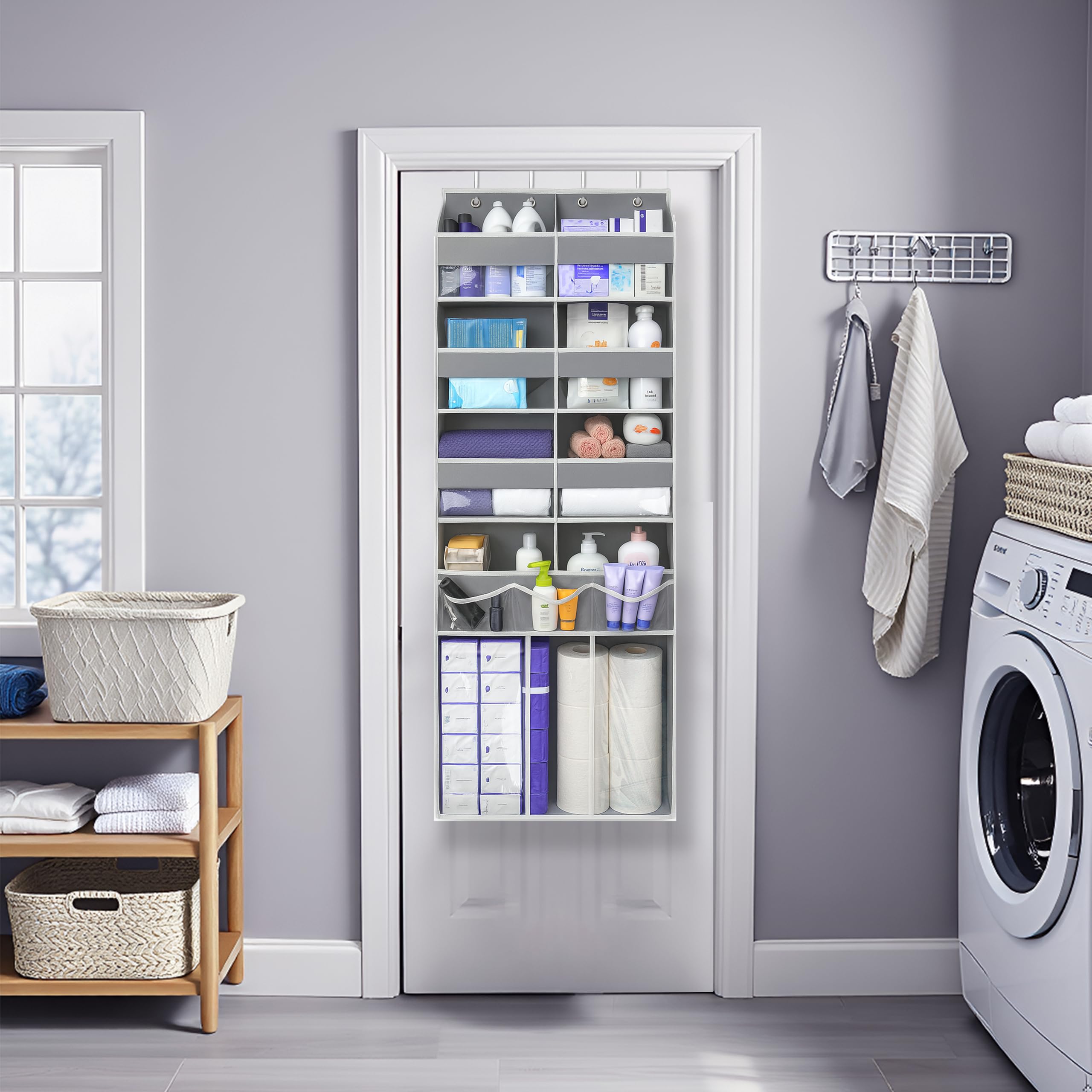 EZVERY organizer shows clear PVC bottoms for quick visibility and access.