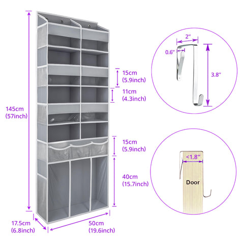 EZVERY four metal hooks enable secure door hanging installation.