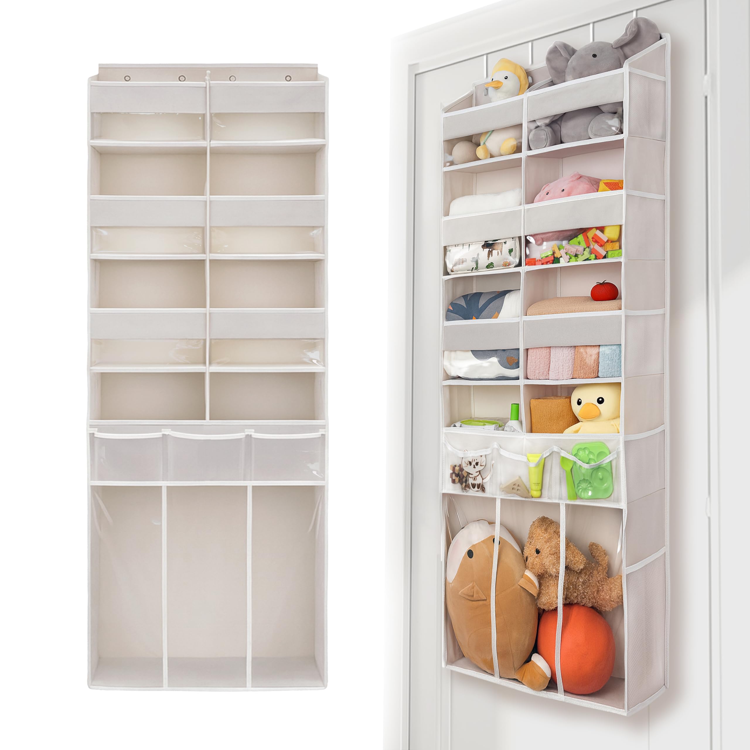 EZVERY bottom compartment stores towels or bulk supplies for easy access