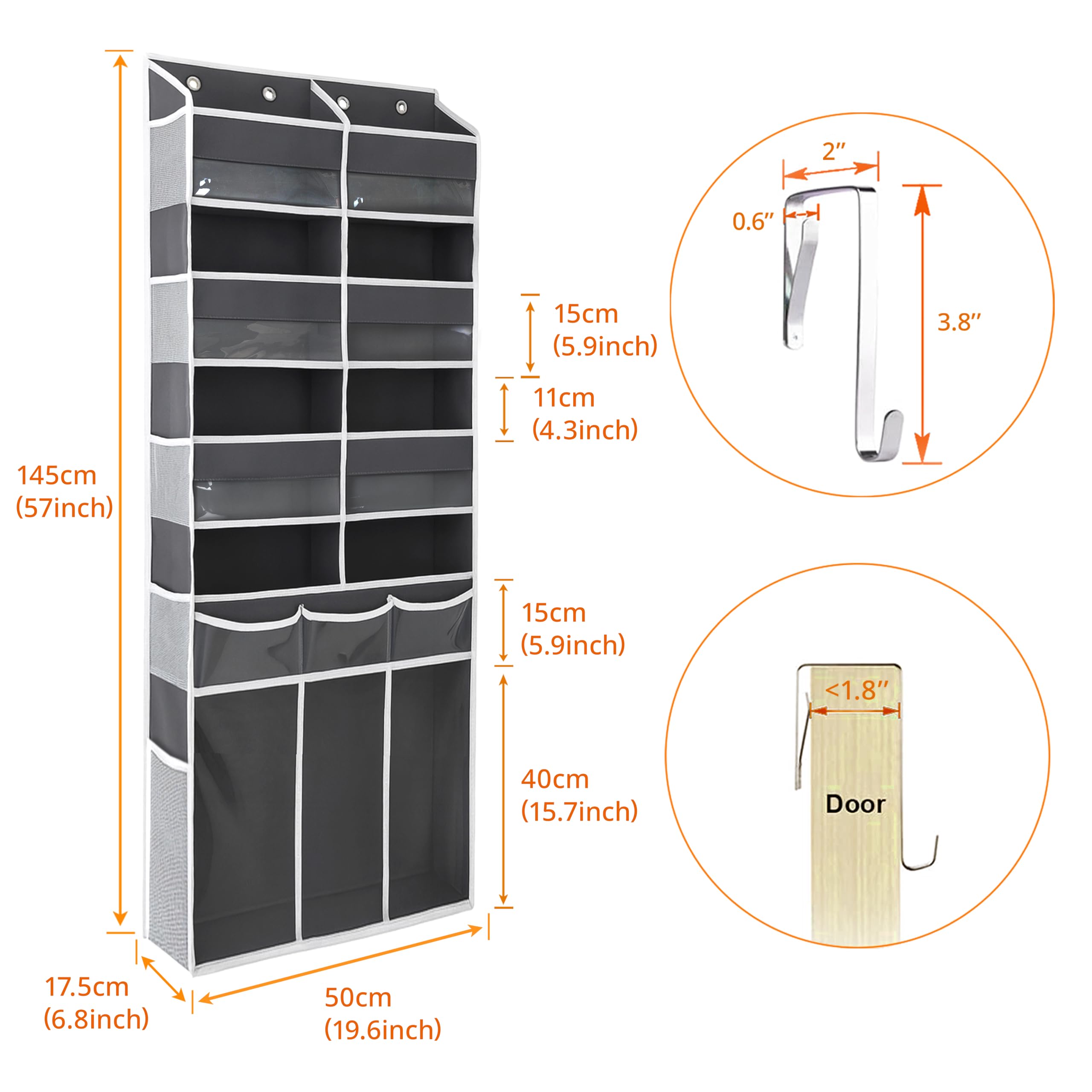 EZVERY ten side mesh pockets for long items and tools.