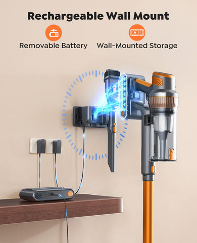 EzyTidy VAC04 wall-mount charging base for neat storage