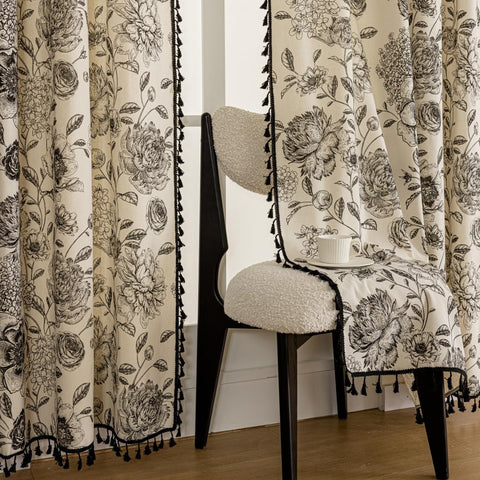 F-CHU 84-inch bedroom curtains provide ample coverage with boho flair.