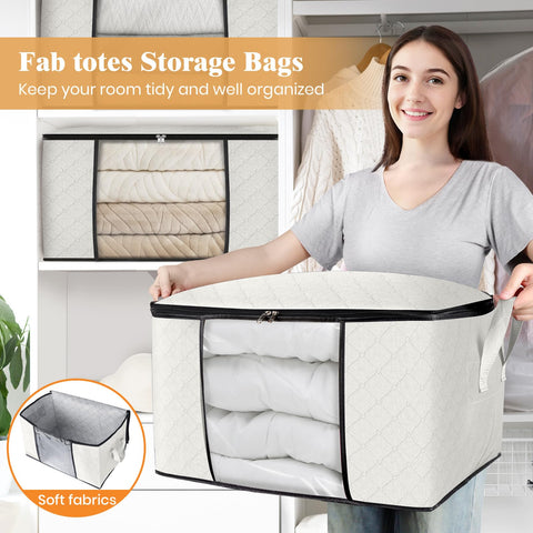 Fab totes foldable design fits closets and dorm rooms when not in use.