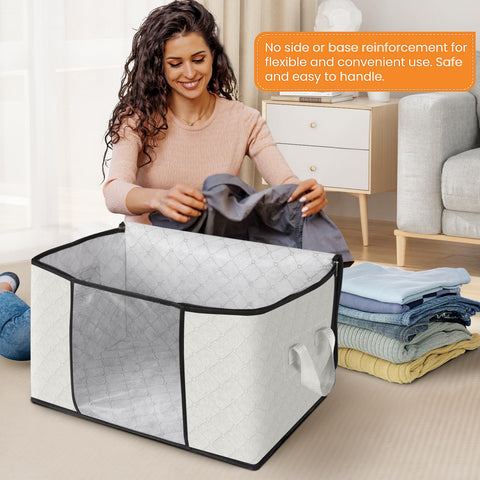Fab totes see-through window helps quick identification of stored items.