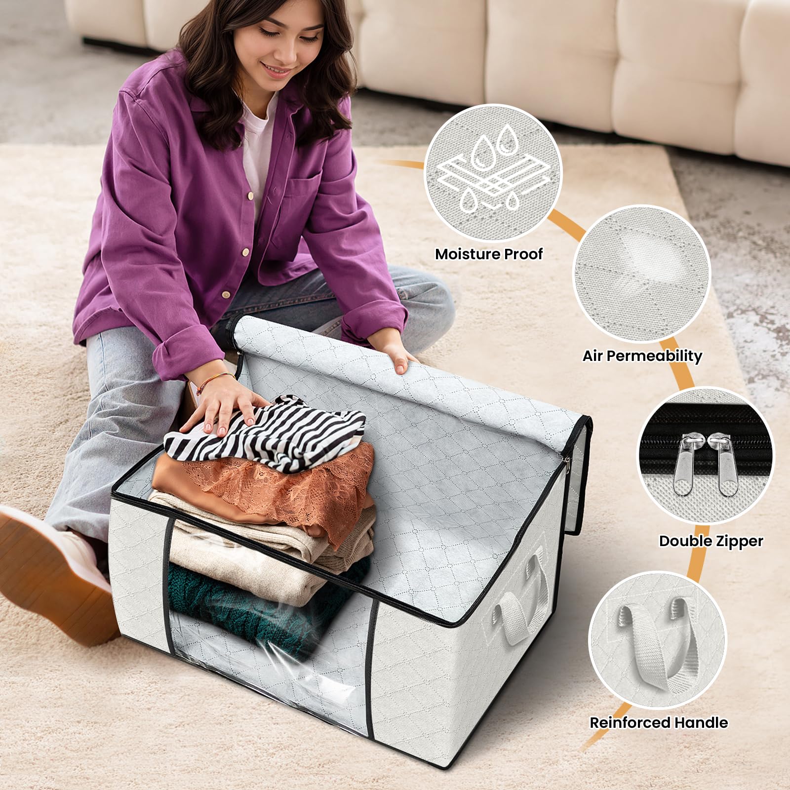 Fab totes two-way zipper ensures smooth access and longevity.