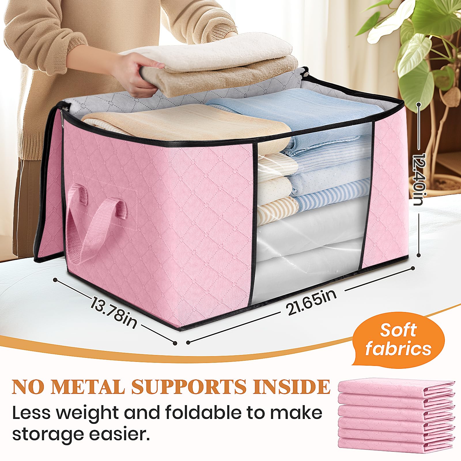 Fab totes see-through window showcases contents for quick locating items.