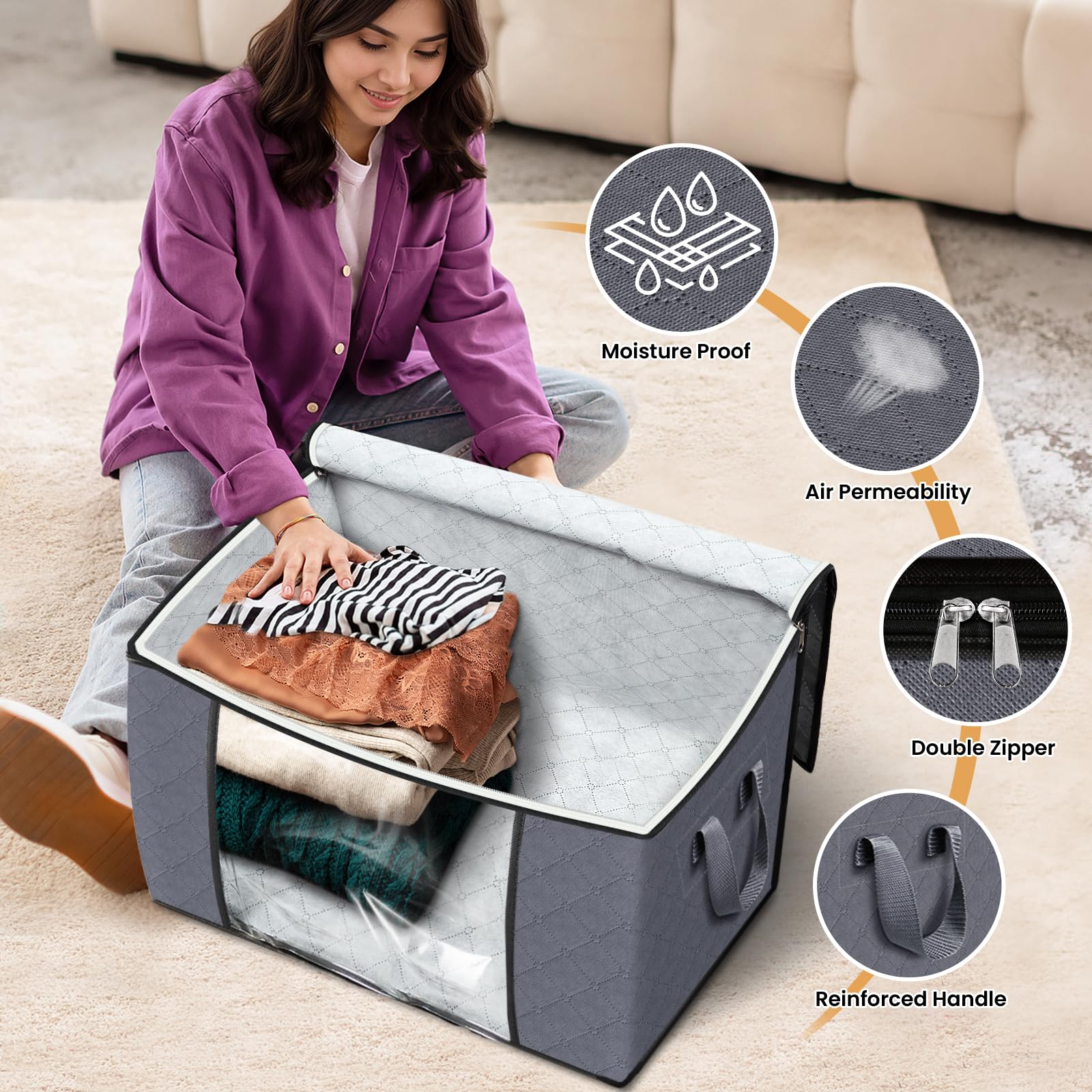 Fab totes sturdy two-way zipper keeps contents secure and easy to access