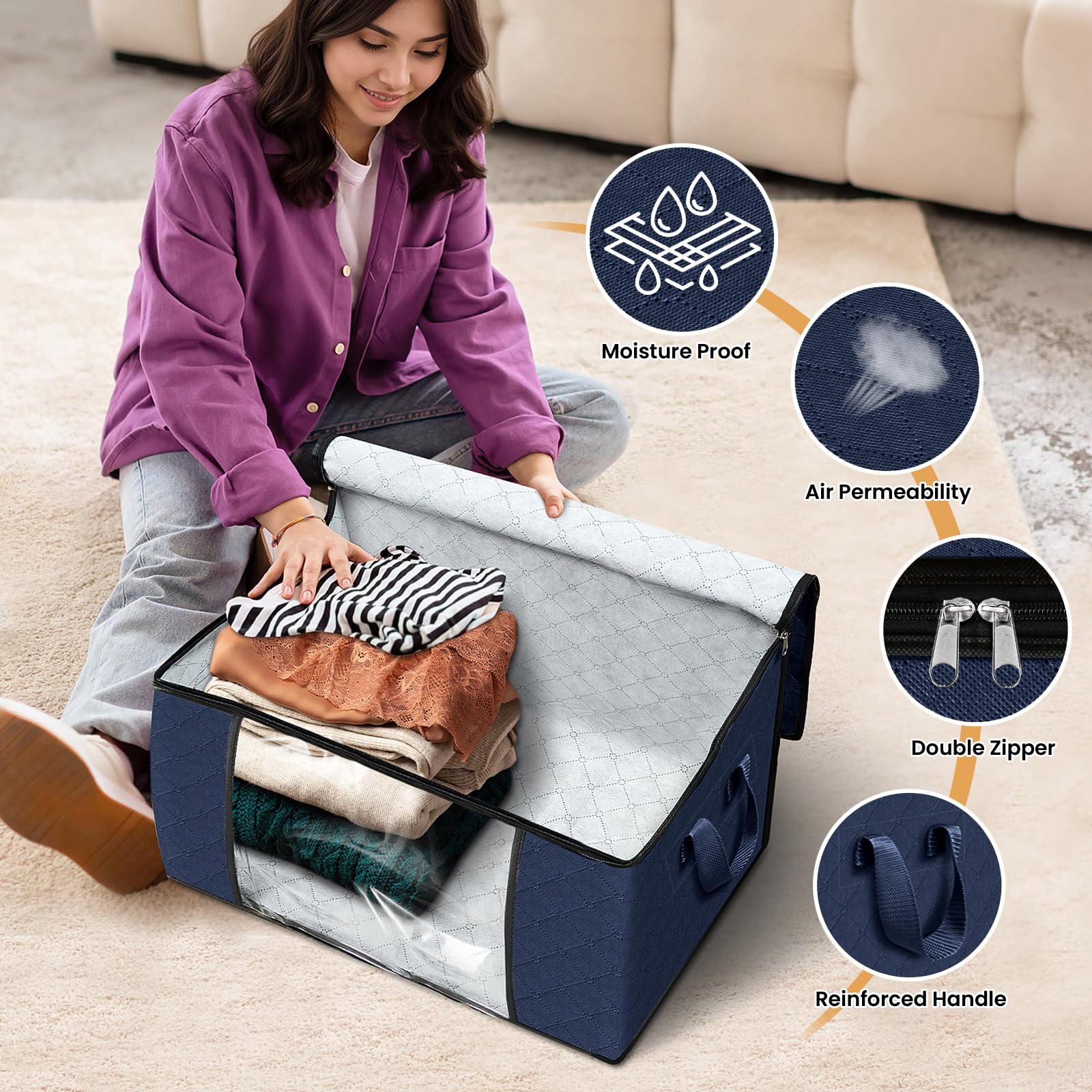 Fab totes stainless steel zipper provides durable, long-lasting use.