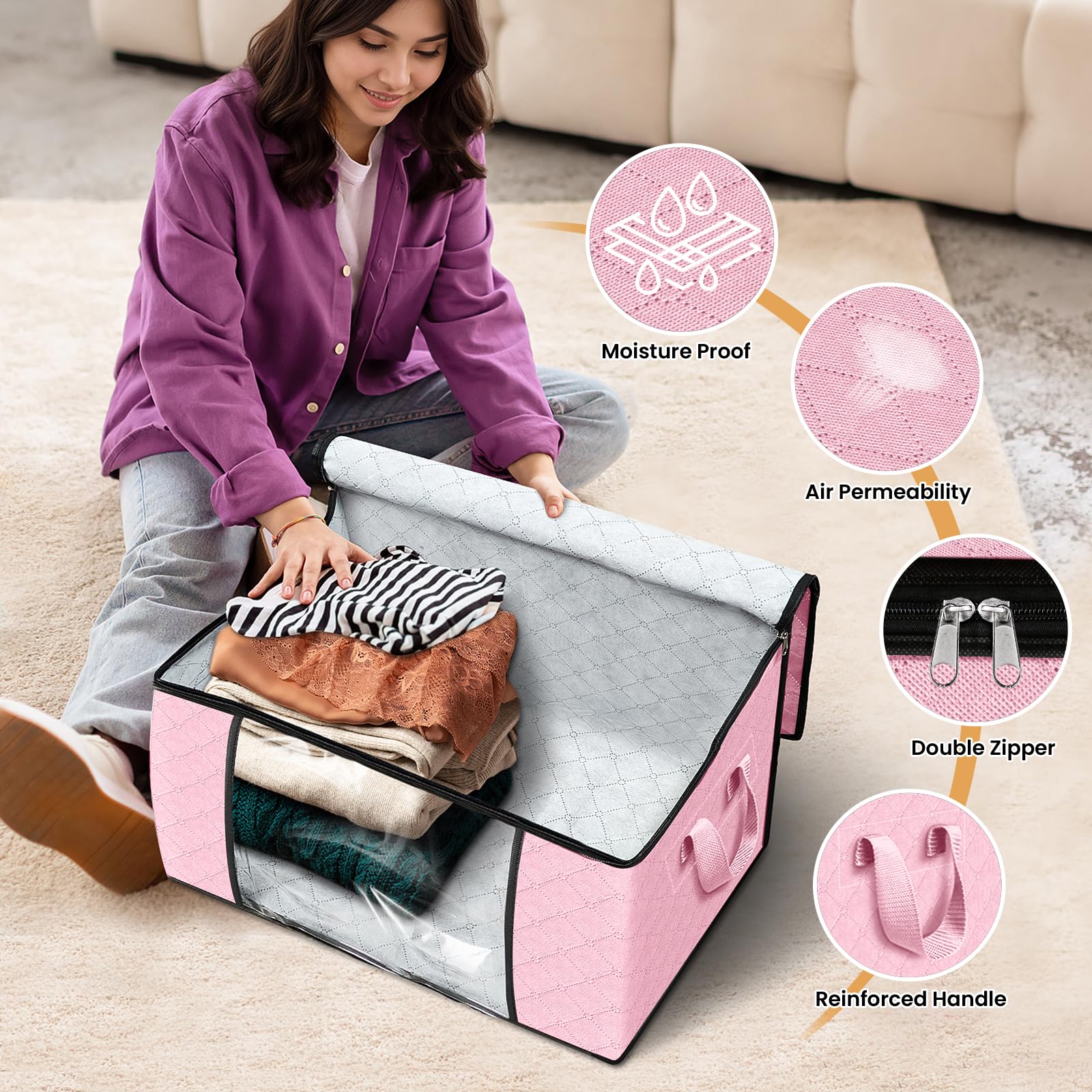 Fab totes two-way stainless steel zipper ensures durable opening and closing.