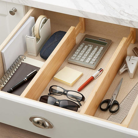Fabsome adjustable configuration fits 17 to 22 inch drawers for flexibility.