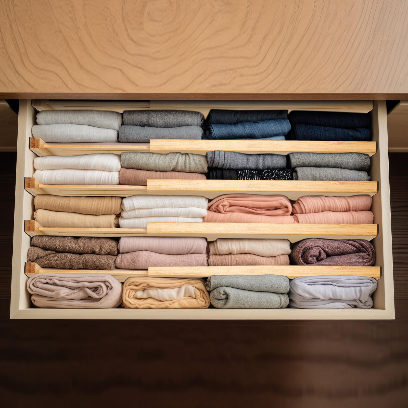 Fabsome soft-foam end dividers protect surfaces while securing items.