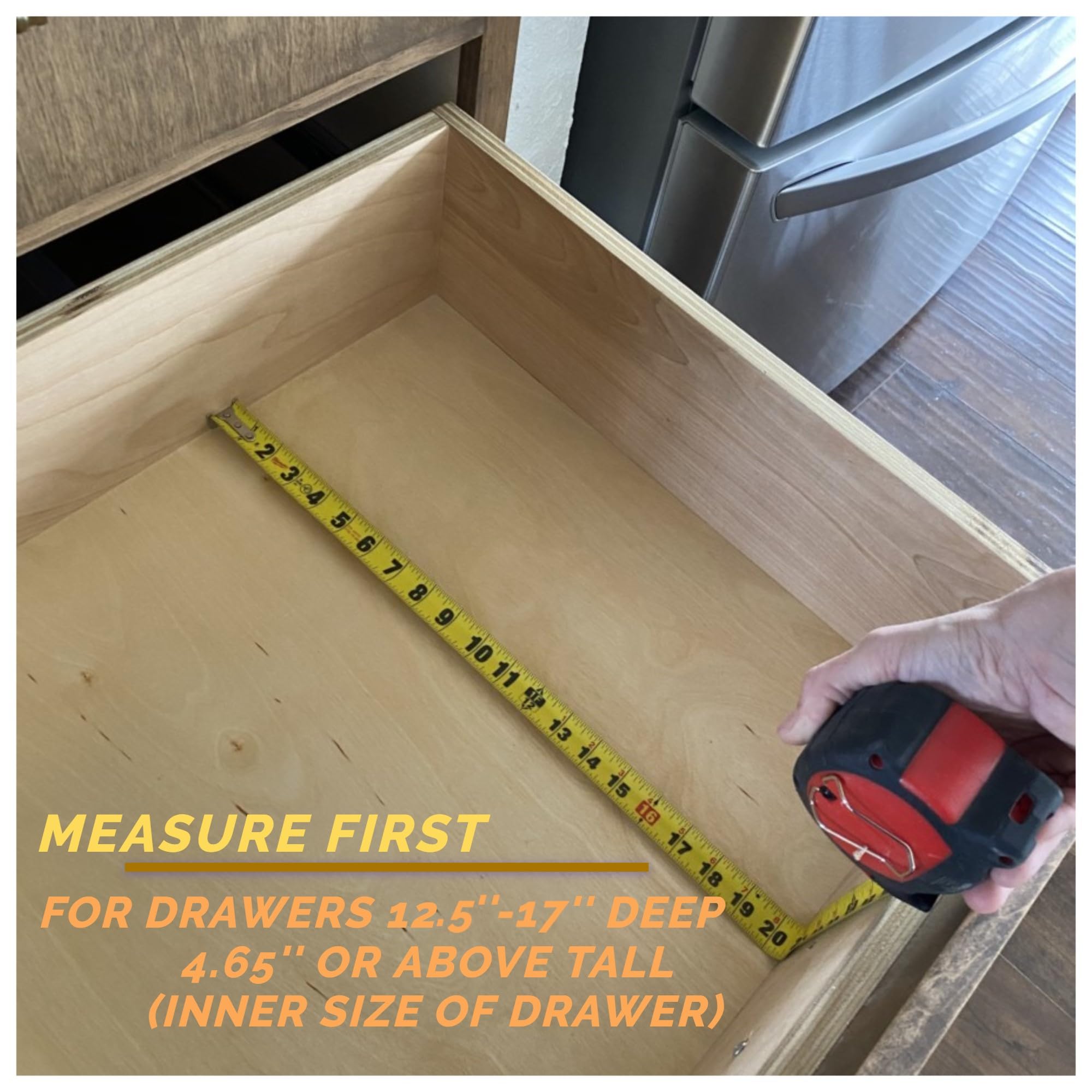 Fabsome soft foam ends protect drawer surfaces during setup and use.