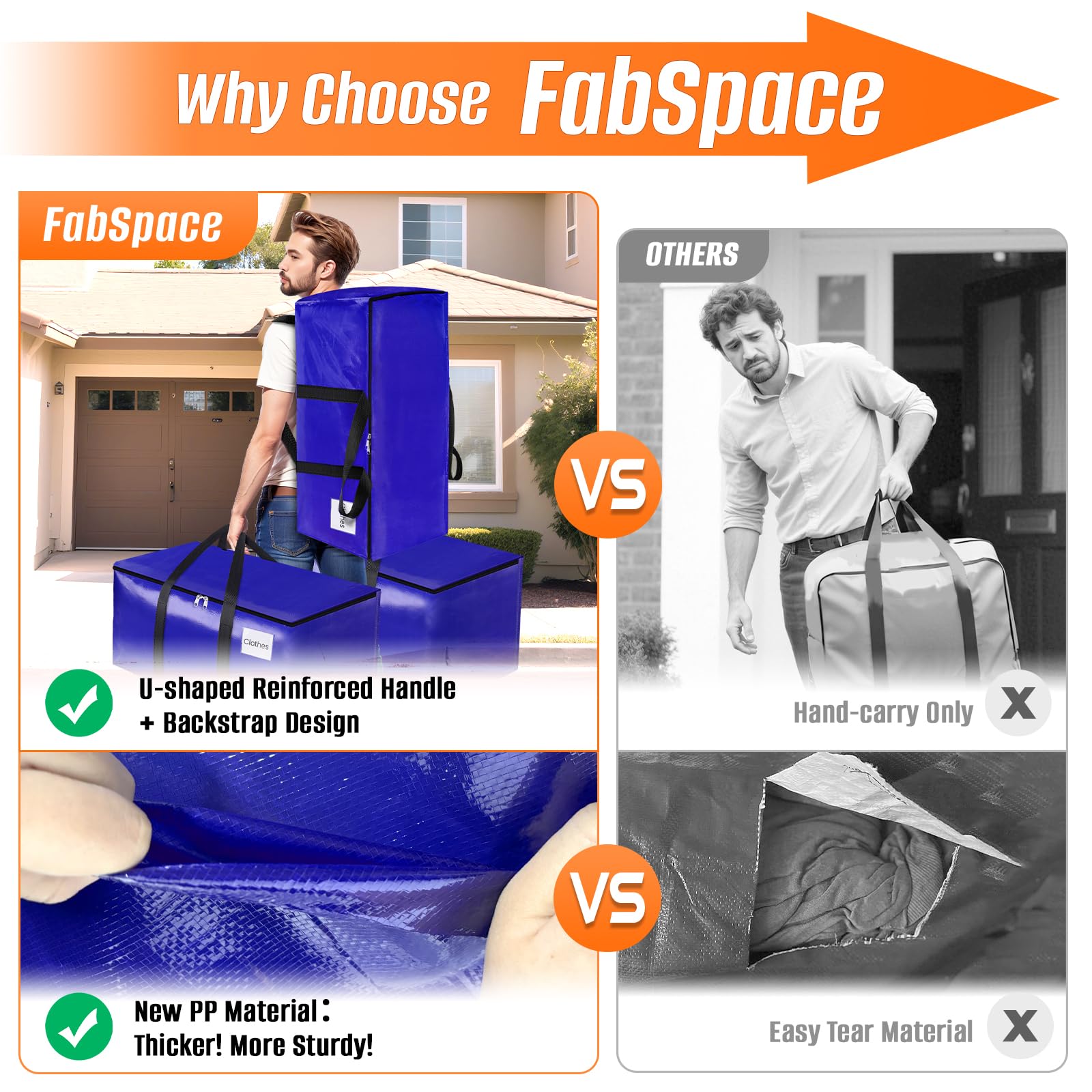 FabSpace 25-gallon capacity bag suitable for clothing and bedding