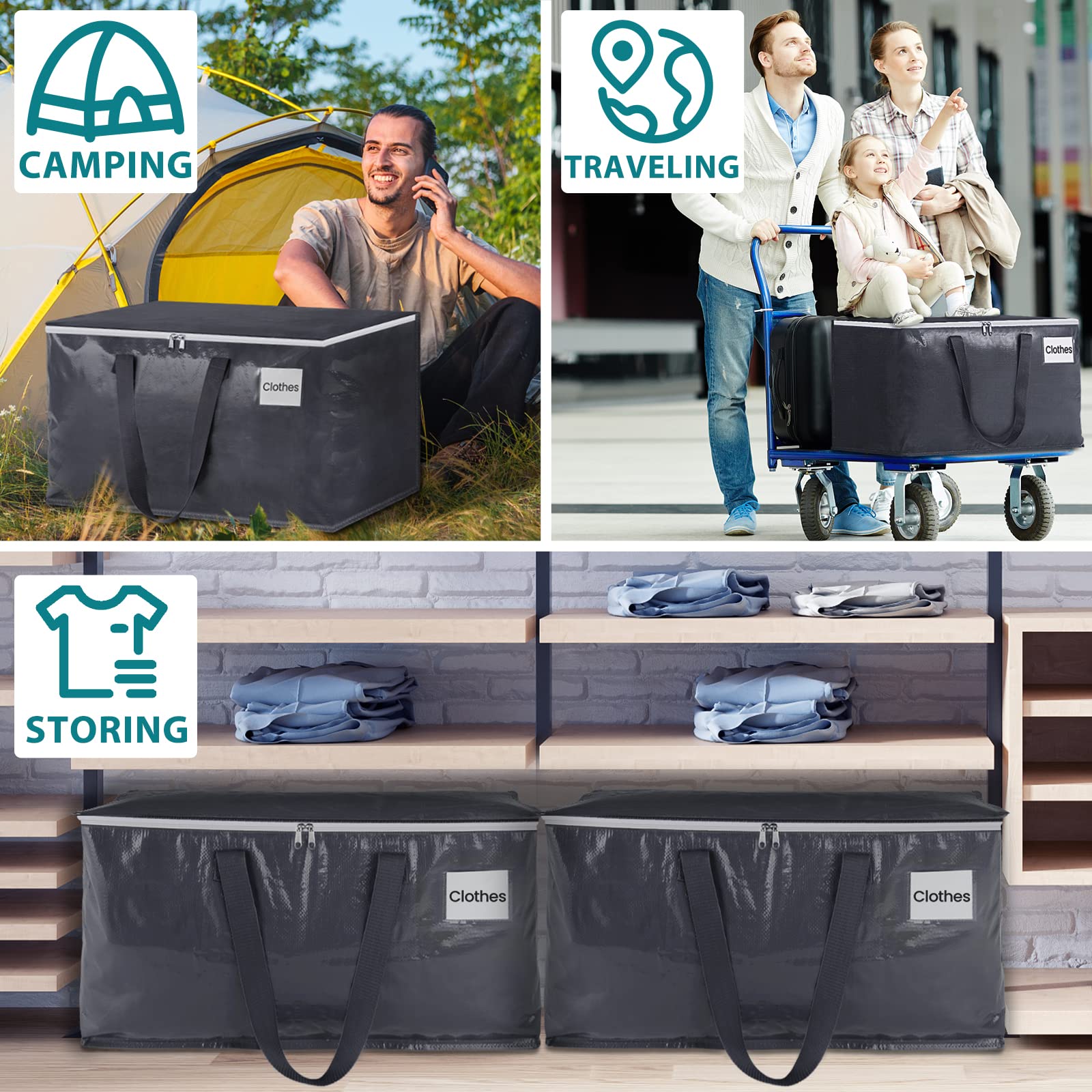 Fabspace 125L moving bag demonstrates larger capacity for bulk packing.