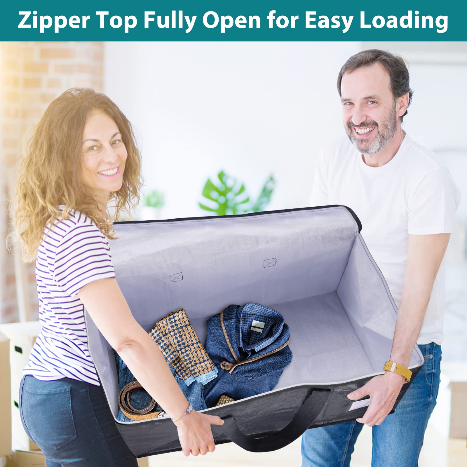 Fabspace 93L moving bag in collapsible design saving space when stored.