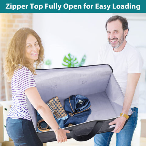 Fabspace 93L moving bag in collapsible design saving space when stored.