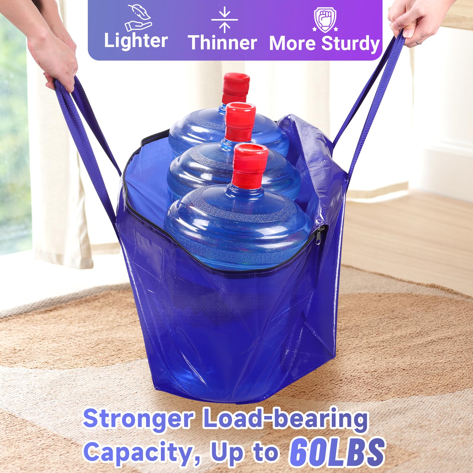 FabSpace bag features reinforced handles for comfortable carrying during moves.