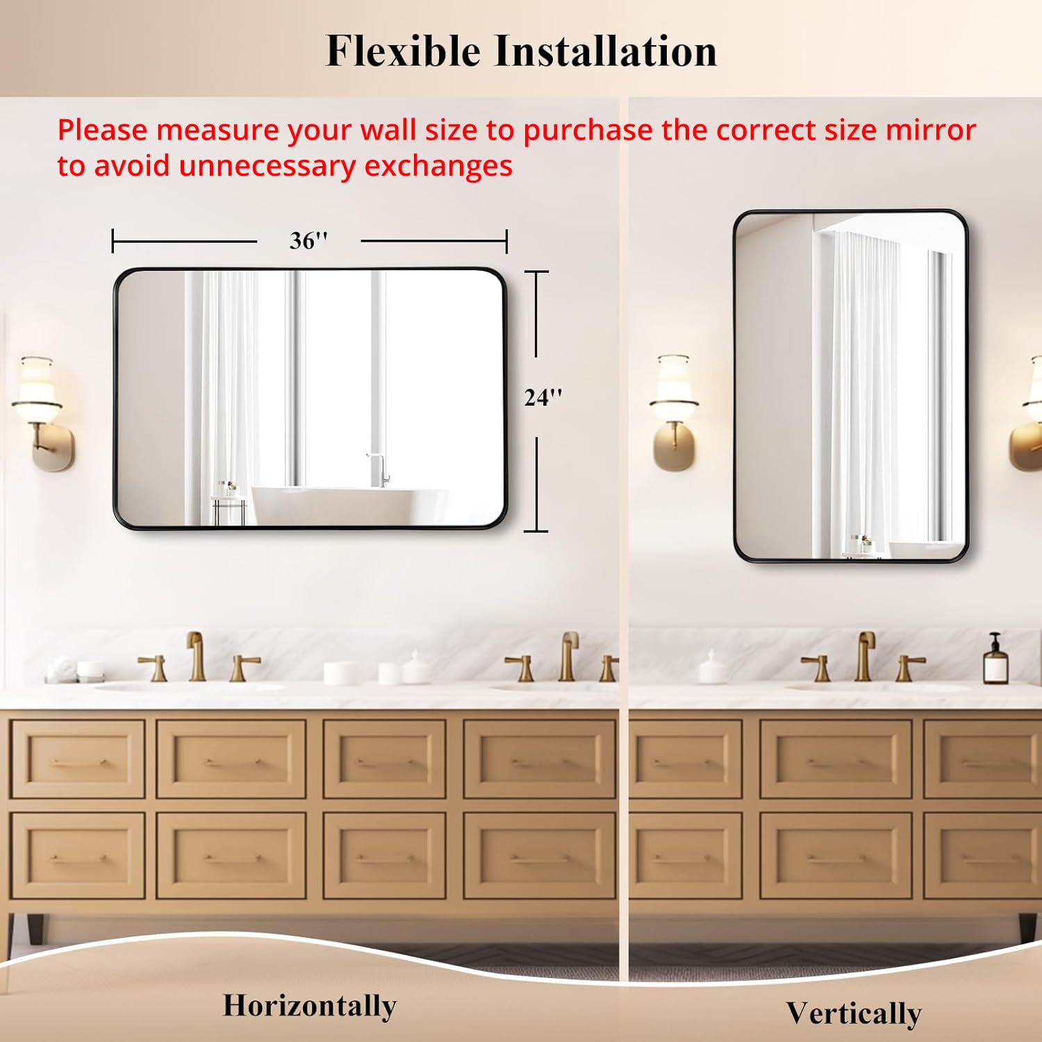 Fabuday black side-view mirror shows slim profile for small bathrooms