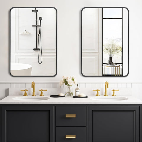 Fabuday large rectangular bathroom mirror creates a modern focal point