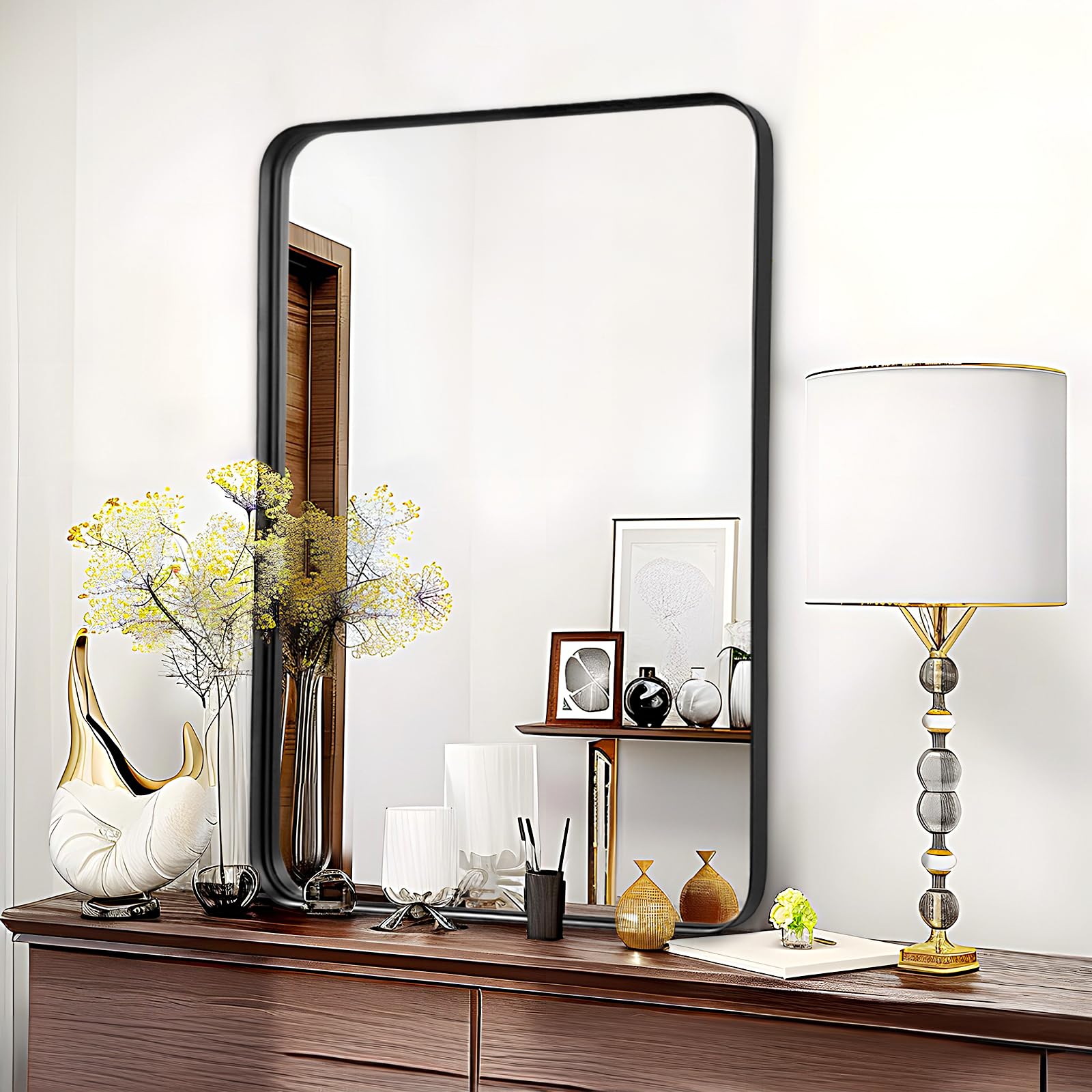 Fabuday matte-black metal frame adds contemporary style