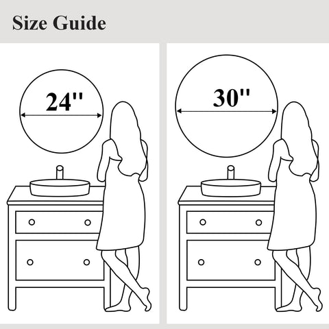 Fabuday packaging and installation view of the round mirror with included hardware