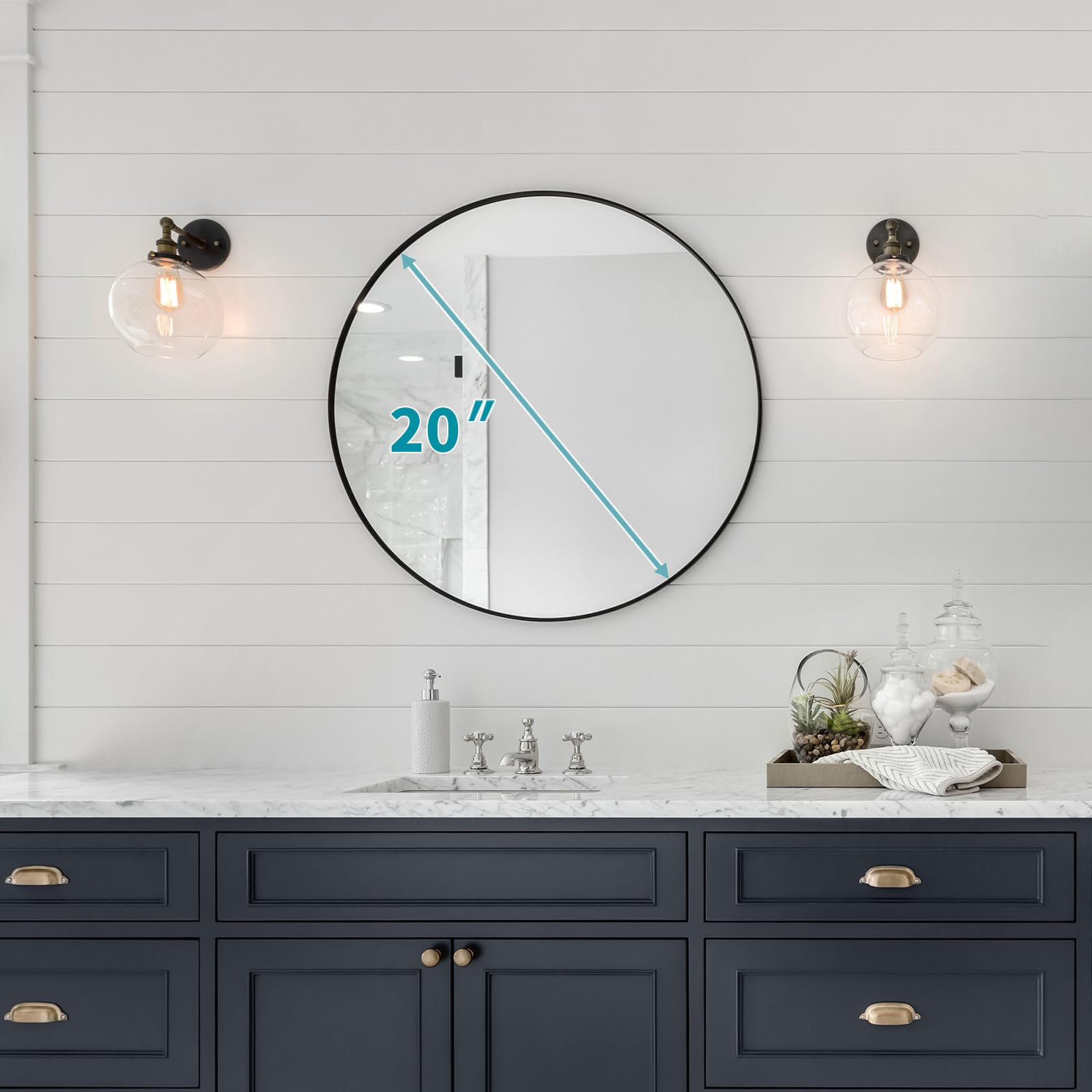 Fabuday round hallway mirror offers simple elegance and brighter walls.