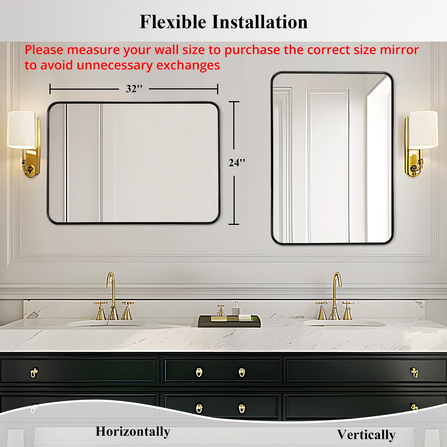 Fabuday wall-mounted vanity mirror brightening the bathroom