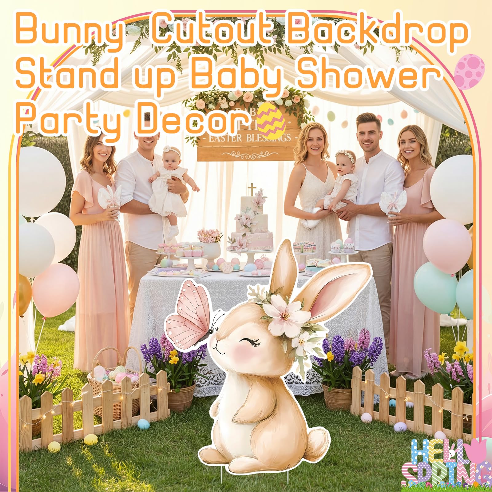 Faccito Bunny Yard Sign outdoor-stakes suits garden displays and porch setups