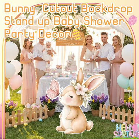 Faccito Bunny Yard Sign outdoor-stakes suits garden displays and porch setups
